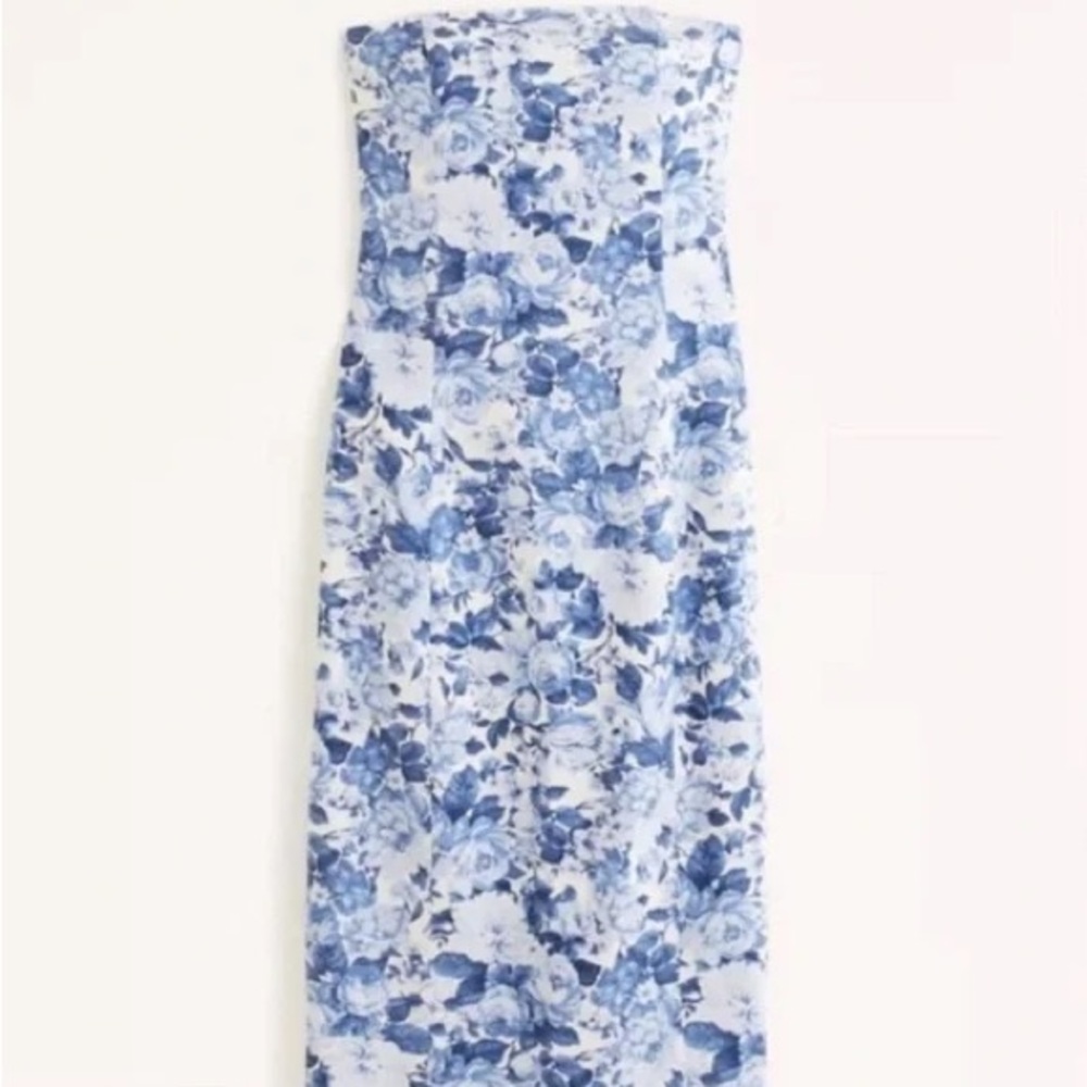 Abercrombie Linen Strapless Floral Dress